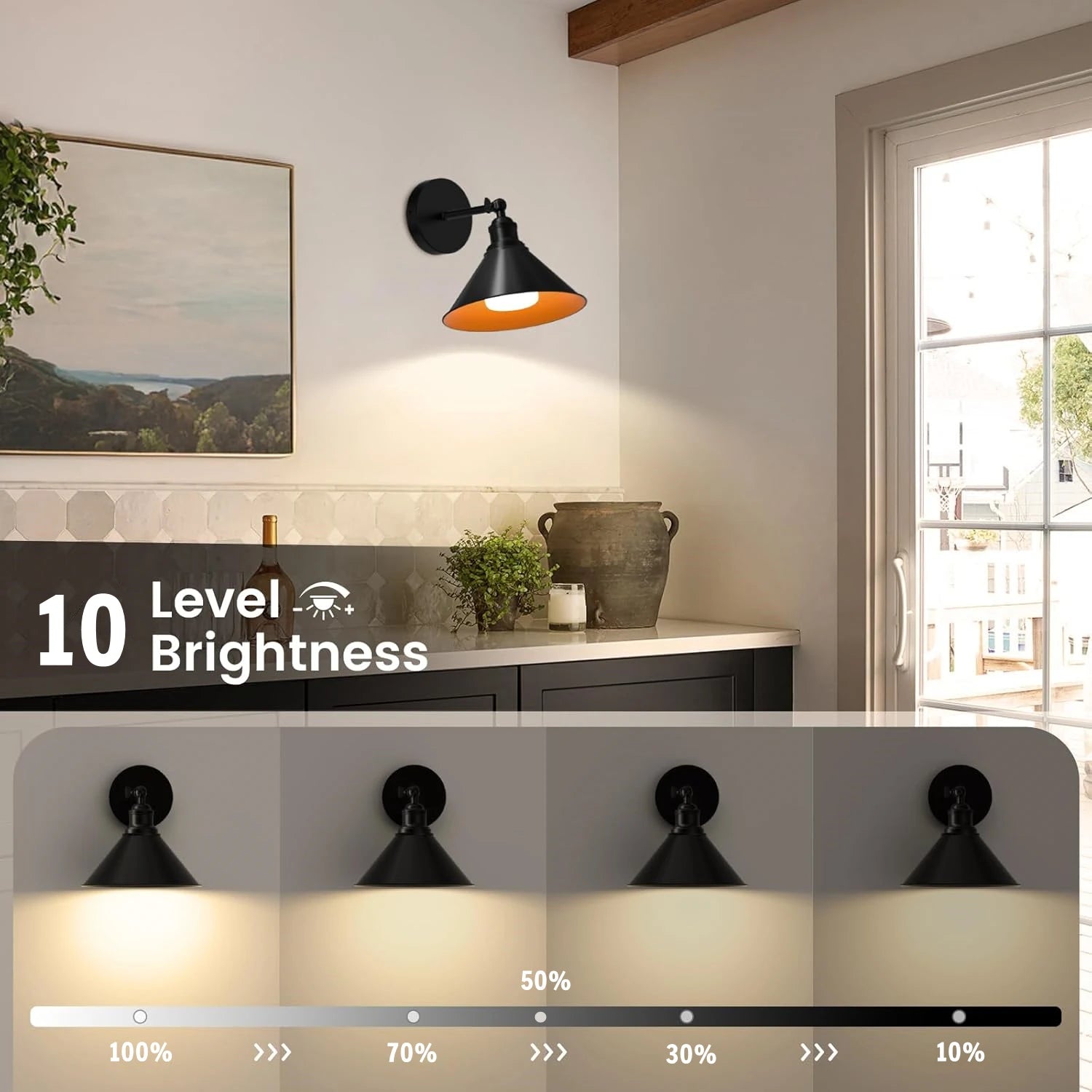 Wireless Rechargeable Battery-Powered Wall Light, Dimmable, with Detachable Bulb and Remote Control, 15 Colors, Suitable for Bedroom, Living Room, Hallway Decoration